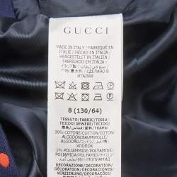 Pre Owned Gucci Kids Navy Blue GG Polka Dot Blazer & Skirt Set 8 Yrs