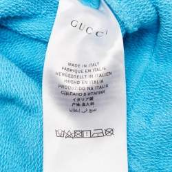 Pre Owned Gucci Kids Blue Logo Print Cotton Shorts 6 Yrs 