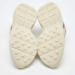 Gucci Cream Leather Rhyton Trainer Sneakers Size 32