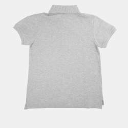 Pre Owned Gucci Grey Collar Jersey Polo T-Shirt 8 Yrs