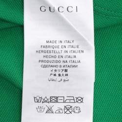 مملوكة مسبقًا Gucci Green Web Collar Jersey Polo T-Shirt 8 Yrs