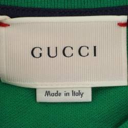 مملوكة مسبقًا Gucci Green Web Collar Jersey Polo T-Shirt 8 Yrs