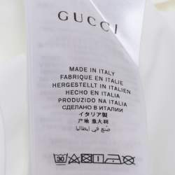 Pre Owned Gucci White Poplin Tiger Embroidered Long Sleeve Shirt 4 Yrs
