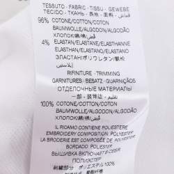 Pre Owned Gucci White/Blue Tiger Print Web Collar Jersey Polo T-Shirt 6 Yrs