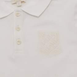 Pre Owned Gucci Kids White/Blue Cotton Polo T-Shirt and Jeans Set 6 Yrs