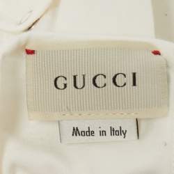 Pre Owned Gucci Kids White Logo Print Cotton Onesie 0-3M