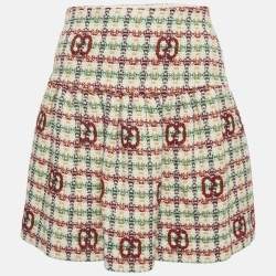 Gucci Cream/Red Tweed Gathered Mini Skirt 12 Yrs