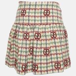 Gucci Cream/Red Tweed Gathered Mini Skirt 12 Yrs