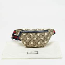 Pre Owned Gucci Beige GG Supreme Star Canvas Belt Bag