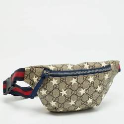 Pre Owned Gucci Beige GG Supreme Star Canvas Belt Bag
