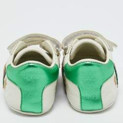 Pre Owned Gucci White Leather Ace Sneakers Size 17