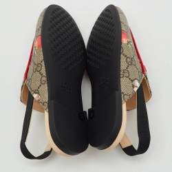 Pre Owned Gucci x Peter Rabbit™ Multicolor GG Supreme Canvas Princetown Slingback Sandals Size 32