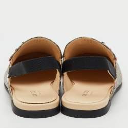 Pre Owned Gucci x Peter Rabbit™ Multicolor GG Supreme Canvas Princetown Slingback Sandals Size 32