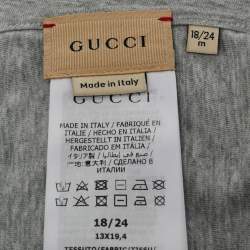 Pre Owned Gucci Kids Grey Web Trim Cotton Onesie Set 18-24M