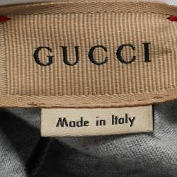 Pre Owned Gucci Kids Grey Web Trim Cotton Onesie Set 18-24M