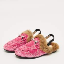 مملوكة مسبقًا أحذية برينستاون مخمل GG وردي غوتشي مقاس 28