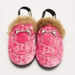 مملوكة مسبقًا أحذية برينستاون مخمل GG وردي غوتشي مقاس 28