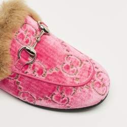 مملوكة مسبقًا أحذية برينستاون مخمل GG وردي غوتشي مقاس 28