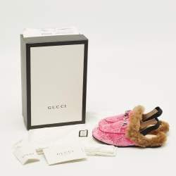 مملوكة مسبقًا أحذية برينستاون مخمل GG وردي غوتشي مقاس 28