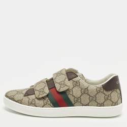Pre Owned Gucci Ace Size 36 Beige/Brown GG Supreme Canvas Low Top Sneakers