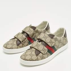 Pre Owned Gucci Ace Size 36 Beige/Brown GG Supreme Canvas Low Top Sneakers