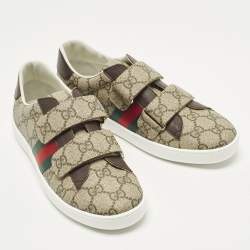 Pre Owned Gucci Ace Size 36 Beige/Brown GG Supreme Canvas Low Top Sneakers