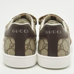 Pre Owned Gucci Ace Size 36 Beige/Brown GG Supreme Canvas Low Top Sneakers