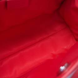 Pre Owned Gucci Beige/Red Cat GG Supreme Canvas and Leather Tote