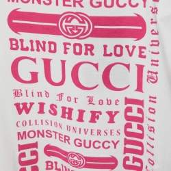 Gucci Kids White Logo Print Cotton T-Shirt 5 Yrs
