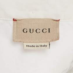 Gucci Kids White Logo Embroidery Cotton Button Front Shirt 8 Yrs