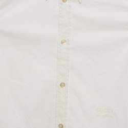 Gucci Kids White Logo Embroidery Cotton Button Front Shirt 8 Yrs