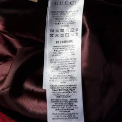 Gucci Kids Red GG Print Wool Coat Size 10 Yrs
