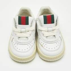 Gucci White Leather Re-Web Sneakers Size 20