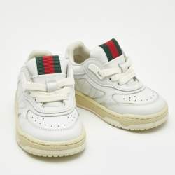 Gucci White Leather Re-Web Sneakers Size 20