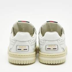 Gucci White Leather Re-Web Sneakers Size 20