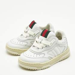 Gucci White Leather Re-Web Sneakers Size 20