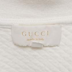 Gucci Kids White Cotton Zip-Up Jacket 8 Yrs 