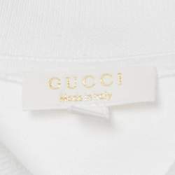 مملوكة مسبقًا Gucci Kids White Web Collar Jersey Polo T-Shirt 6 Yrs 