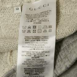 Pre Owned Gucci Kids Grey Big Cotton Jersey Cat Applique Sweatpants 10 Yrs