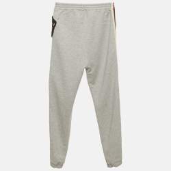 Pre Owned Gucci Kids Grey Big Cotton Jersey Cat Applique Sweatpants 10 Yrs