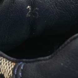 Pre Owned Gucci Blue/Beige GG Canvas and Leather Low Top Sneakers Size 25