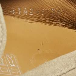 Pre Owned Gucci Beige Suede Web Driver Loafers Size 36