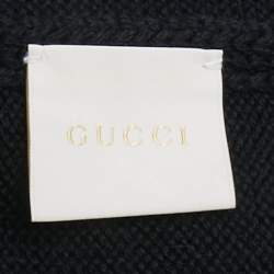 Pre Owned Gucci Kids Navy Blue Striped Wool Knit 3 Piece Set M