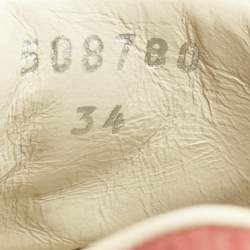 Pre Owned Gucci White Leather Ace Velcro Low Top Sneakers Size 34