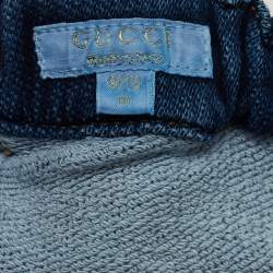 Pre Owned Gucci Kids Blue Printed Jersey and Denim T-Shirt Set 9/12M and 12/18M