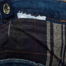 Pre Owned ست غوتشي قطن أزرق ودنيم للأطفال مع بيس 6/9 شهور و 9/12 شهور