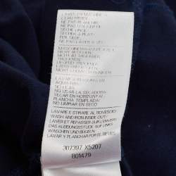 Pre Owned ست غوتشي قطن أزرق ودنيم للأطفال مع بيس 6/9 شهور و 9/12 شهور