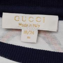 Pre Owned Gucci Kids White / Blue Cotton T-Shirt & Denim Set 18/24 Months 