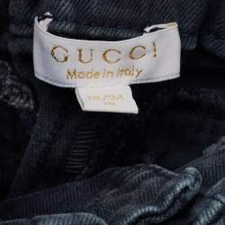 Pre Owned Gucci Kids White / Blue Cotton T-Shirt & Denim Set 18/24 Months 