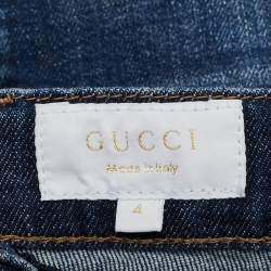 مملوكة مسبقًا Gucci Kids Blue Denim Jeans 4 Yrs
